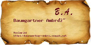 Baumgartner Ambró névjegykártya